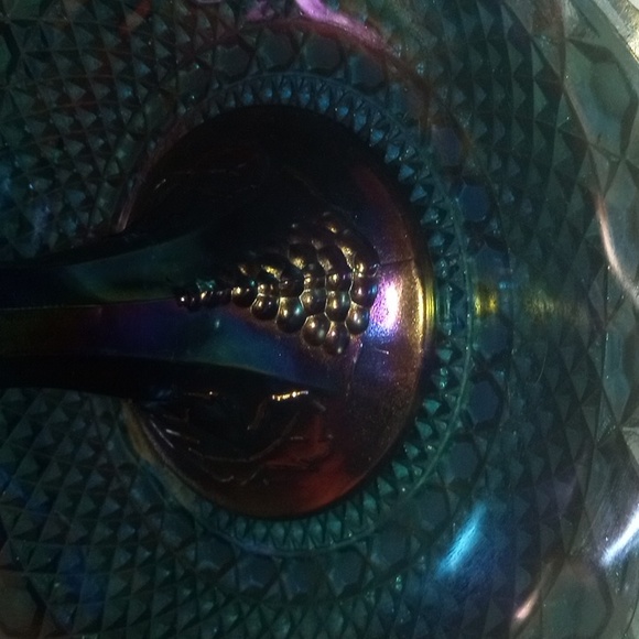 Multicolored glass antique grape set candy dish - Picture 4 of 4